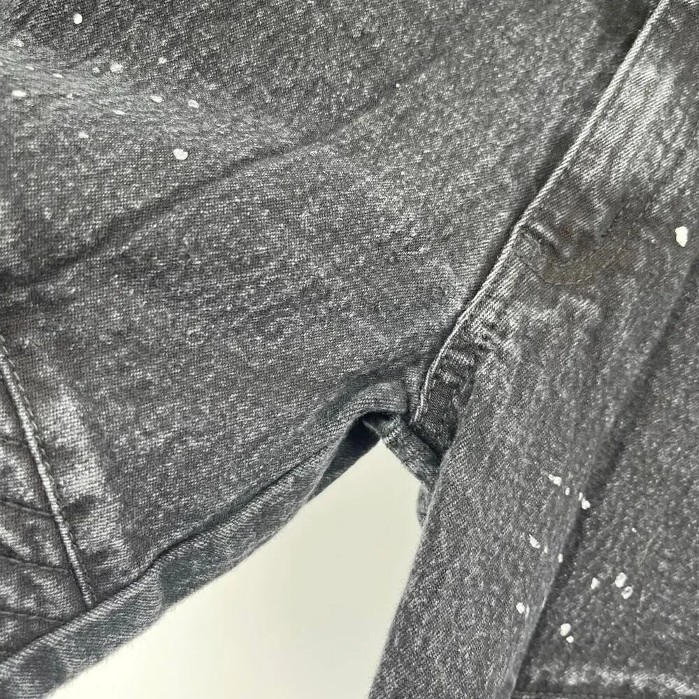 Quad Seven Boys Moto Jeans Size 6 Distressed Biker Faded Black Streetwear Denim